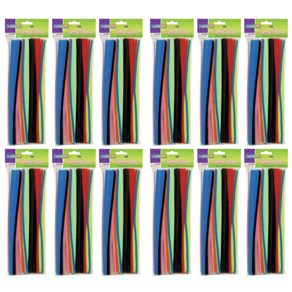 Creativity Street Jumbo Stems, Assorted, 12in x 6 mm, PK1200 PAC7110-01 - main